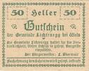 Austria 50 Heller Banknote, Lichtenegg, Usine, 1920 UNC(63) Mehl:FS 520 -