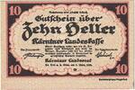Austria 10 Heller Banknote, Landesrat, Blason, Mehl:P-S108 -