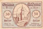 Austria 50 Heller Banknote, St Leonhard, Eglise, 1920 UNC(63) Mehl:FS 902a -