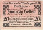Austria 20 Heller Banknote, Windegg, paysage, 1921 UNC(63) Mehl:FS 1241Ia -