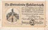 Austria 20 Heller Banknote, Schlierbach, Blason 1920 AU(55-58) Mehl:FS 962IIa -