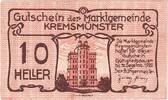 Austria 10 Heller Banknote, Kremsmunster, cochon, Mehl:FS 476Ia -