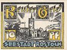 Germany 10 Pfennig Banknote, Rostock, château, UNC(63) Mehl:FS 1138.1 -