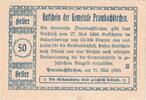 Austria 50 Heller Banknote, Austria Prambachkirchen 50 Heller, Eglise, UNC(63) Mehl:FS 779a -