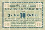 Austria 10 Heller Banknote, Vöcklamarkt, Texte, Mehl:FS 1117Ia -