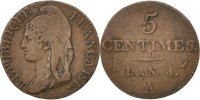 France 5 Centimes Coin, Dupré, Paris, Bronze, KM:635.1 -