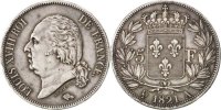 France 5 Francs Coin, Louis XVIII, Louis XVIII, Paris -
