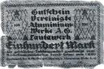 Germany 100 Mark Lautawerker, 1922-10-10, Aluminum, Grabowski:502 -