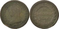 France Decime Coin, Dupré, Paris, Bronze, KM:645.1 -