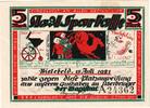 Germany 5 Mark Bielefeld, 1921-07-15, Grabowski:103.12 -