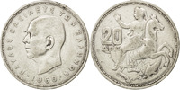 Greece 20 Drachmai Coin, Silver, KM:73 -