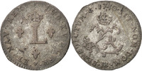 France 2 Sols Coin, Louis XV, Double sol (2 sous) en billon, Strasbourg -