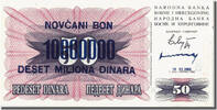 Bosnia - Herzegovina 10,000,000 Dinara Banknote, 1993-11-10 -