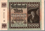 Germany 5000 Mark Banknote, 1922-12-02 -