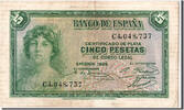 Spain 5 Pesetas Banknote -