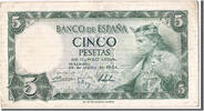 Spain 5 Pesetas Banknote, 1954-07-22 -