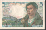 France 5 Francs Banknote, 5 F 1943-1947 ''Berger'', 1943-11-25 -