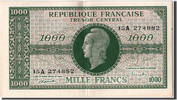 France 1000 Francs Banknote, 1943-1945 Marianne, Fayette:VF 12.1 -