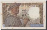 France 10 Francs Banknote, 10 F 1941-1949 ''Mineur'', 1943-09-09 -