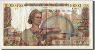France 10,000 Francs Banknote, 10 000 F 1945-1956 ''Génie Français'' -