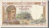 France 50 Francs Banknote, 50 F 1934-1940 ''Cérès'', 1938-01-13 -