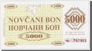 Bosnia - Herzegovina 5000 Dinara Banknote, Undated, KM:9r -