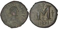 Follis Coin, Justinian I, Kyzikos, Copper, Sear:198 ou 199 -