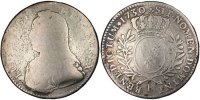 France 1/2 ECU, 44 Sols Coin, Louis XV, 1/2 Écu aux branches d'olivier -