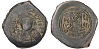 Follis Coin, Maurice Tiberius, Nicomedia, Copper, Sear:512 -
