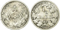 GERMANY - EMPIRE 1/2 Mark Coin, Stuttgart, Silver, KM:17 -