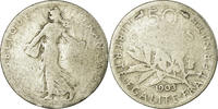 France 50 Centimes Coin, Semeuse, Paris, Silver, KM:854 -