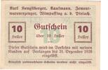 10 Heller 1920 Österreich Geldschein, Wimpassing An Der Pielach, PRV, Karl Hengstberger, 10 VZ