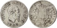 Italy 50 Centesimi Coin, Vittorio Emanuele II, Torino -