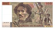 France 100 Francs Delacroix, H.213, Fayette:69bis.05, KM:154g -