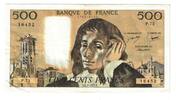 France 500 Francs Pascal, P.72, Fayette:71.16, KM:156d -
