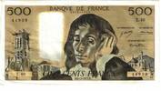 France 500 Francs Pascal, E.40., Fayette:71.10, KM:156b -