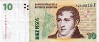 Argentina 10 Pesos Banknote, KM:354 -