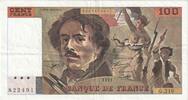 France 100 Francs Delacroix, G.216, Fayette:69bis.05, KM:154g -