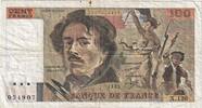 France 100 Francs Delacroix, X.120, Fayette:69.11, KM:154c -