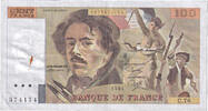 France 100 Francs Delacroix, C.76, Fayette:69.08a, KM:154b -
