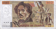 France 100 Francs Delacroix, Q.9, Fayette:69.01h, KM:154a -