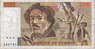 France 100 Francs Delacroix, M.33, Fayette:69.4a, KM:154b -