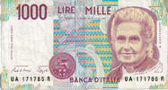 Italy 1000 Lire Banknote, KM:114a -