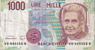 Italy 1000 Lire Banknote, Undated (1994), KM:114b -