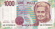 Italy 1000 Lire Banknote, Undated (1994), KM:114b -