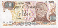 Argentina 1000 Pesos Banknote, KM:304d -