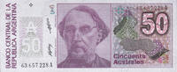Argentina 50 Australes Banknote, KM:326b -