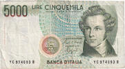 Italy 5000 Lire Banknote, 1985-01-04, KM:111a -