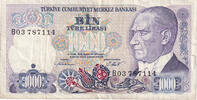 Turkey 1000 Lira Banknote, KM:196 -