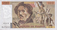 France 100 Francs Delacroix, O.18, Fayette:69.02C, KM:154a -